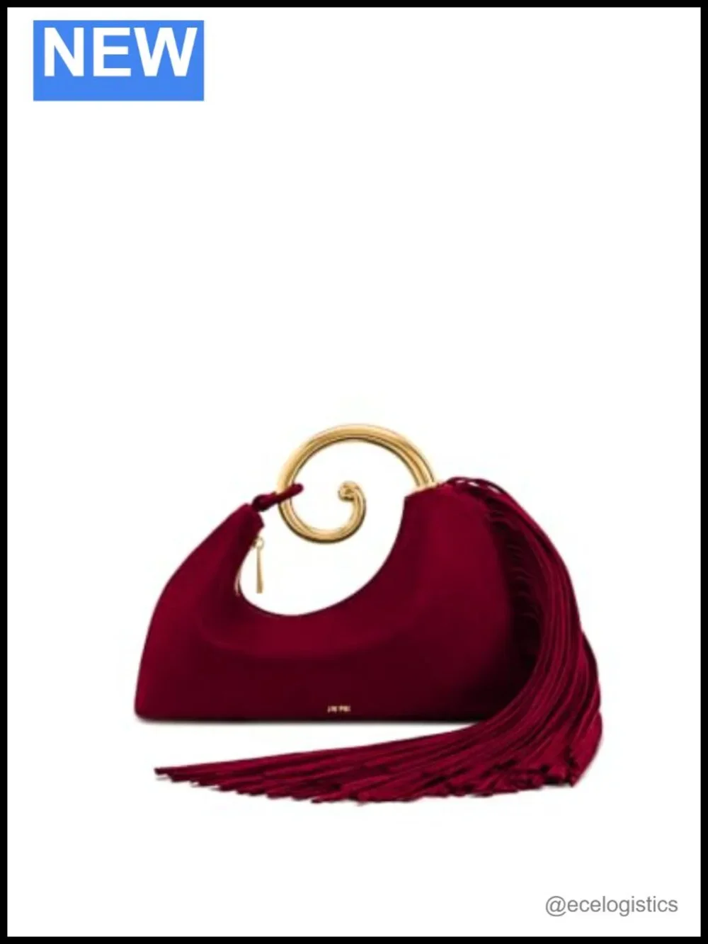 Faux Suede Top Handle Bag with Fringe Hardware